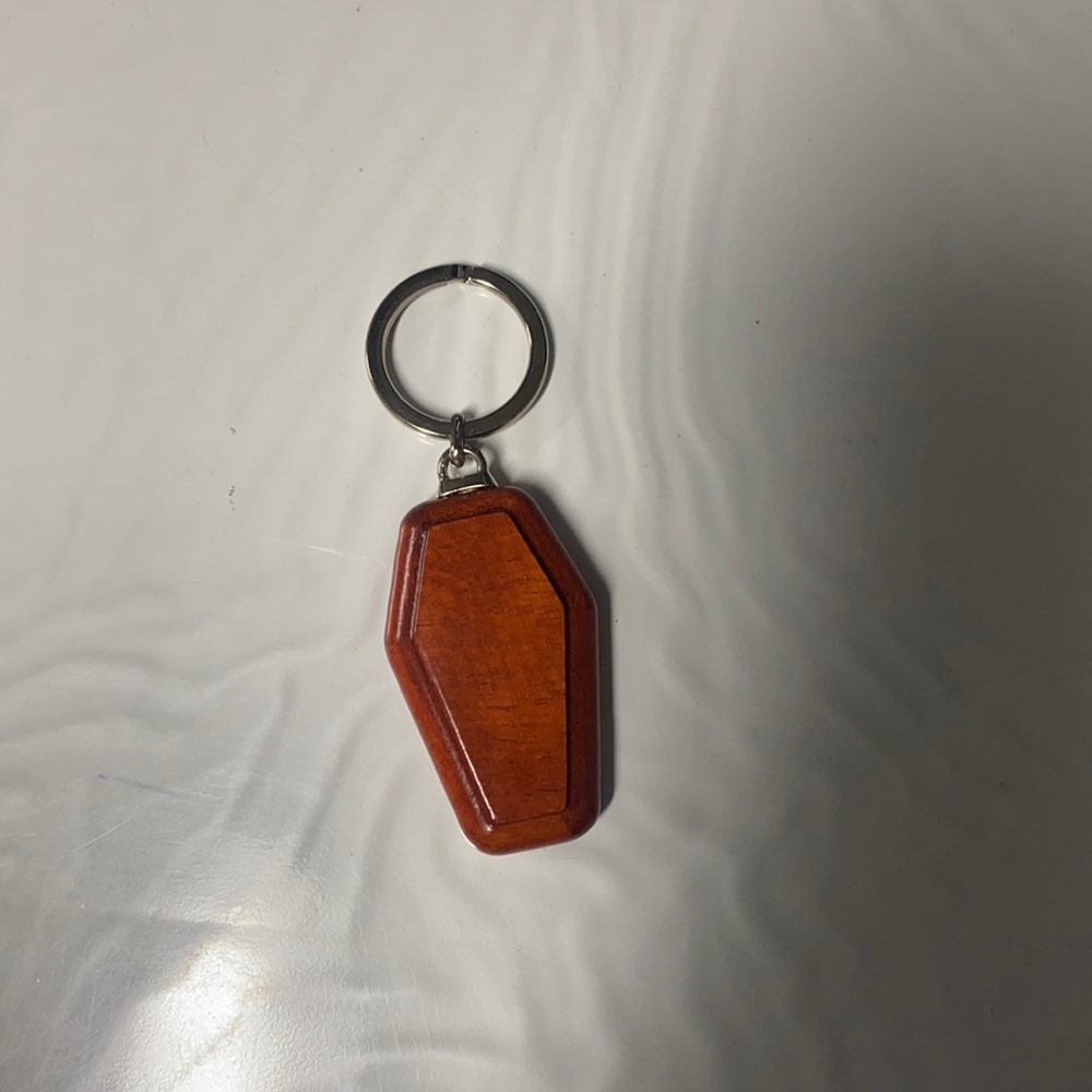 Coffin ⚰️ keychain wood